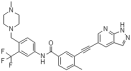 4-Methyl-N-[4-[(4-methyl-1-piperazinyl)methyl]-3-(trifluoromethyl)phenyl]-3-[2-(1H-pyrazolo[3,4-b]pyridin-5-yl)ethynyl]benzamide molecular structure (CAS 1257628-77-5)