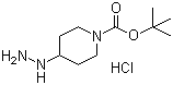 4-肼基哌啶-1-羧酸叔丁酯盐酸盐分子结构 (CAS 1258001-18-1)
