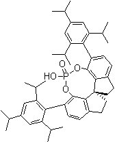 (11aS)-3,7-Bis[2,4,6-tris(1-methylethyl)phenyl]-10,11,12,13-tetrahydro-5-hydroxy-diindeno[7,1-de:1',7'-fg][1,3,2]dioxaphosphocin 5-oxide molecular structure (CAS 1258276-28-6)