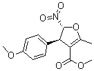 (4R,5R)-4,5-Dihydro-4-(4-methoxyphenyl)-2-methyl-5-nitro-3-furancarboxylic acid methyl ester molecular structure (CAS 1258432-58-4)