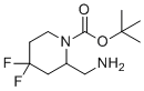 叔-丁基2-(氨基甲基)-4,4-二氟哌啶-1-羧酸酯分子结构 (CAS 1259011-99-8)
