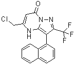 5-(氯甲基)-3-(1-萘基)-2-(三氟甲基)-吡唑并[1,5-a]嘧啶-7(4H)-酮分子结构 (CAS 1259536-70-3)