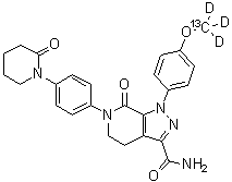 Apixaban-<sup>13</sup>C-d<sub>3</sub> molecular structure (CAS 1261393-15-0)