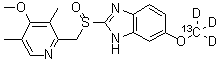 奥美拉唑-(5-甲氧基-<sup>13</sup>C,d<sub>3</sub>)分子结构 (CAS 1261395-28-1)