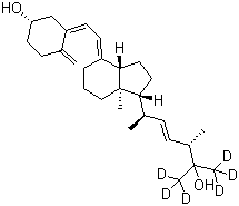 25-羟基维生素 D2-d<sub>6</sub>分子结构 (CAS 1262843-46-8)