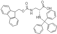 3-[[(9H-芴-9-基甲氧基)羰基]氨基]-N-(三苯基甲基)-D-丙氨酸分子结构 (CAS 1263047-04-6)