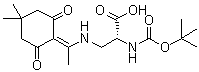 3-[[1-(4,4-二甲基-2,6-二氧代环己基亚基)乙基]氨基]-N-[叔丁氧羰基]-D-丙氨酸分子结构 (CAS 1263047-33-1)