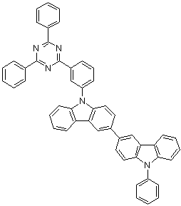 9-[3-(4,6-Diphenyl-1,3,5-triazin-2-yl)phenyl]-9'-phenyl-3,3'-dicarbazole molecular structure (CAS 1266389-02-9)