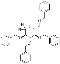 (5R,6R,7S,8R)-6,7,8-三(苄氧基)-5-[(苄氧基)甲基]-4-氧杂-1,2-二氮杂螺[2.5]辛-1-烯分子结构 (CAS 126709-14-6)