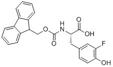 N-芴甲氧羰基-3-氟-L-酪氨酸分子结构 (CAS 1270290-56-6)