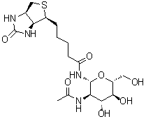 2-乙酰氨基-2-脱氧-beta-D-吡喃葡萄糖基氨基生物素分子结构 (CAS 1272755-69-7)