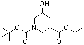 N-叔丁氧羰基-5-羟基哌啶-3-羧酸乙酯分子结构 (CAS 1272756-00-9)