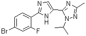 5-[2-(4-溴-2-氟苯基)-1H-咪唑-5-基]-3-甲基-1-异丙基-1H-1,2,4-三唑分子结构 (CAS 1282516-76-0)