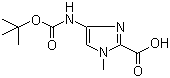 4-tert-Butoxycarbonylamino-1-methyl-1H-imidazole-2-carboxylic acid molecular structure (CAS 128293-64-1)