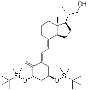 (betaS,1R,3aS,4E,7aR)-4-[(2E)-2-[(3S,5R)-3,5-Bis[[(1,1-dimethylethyl)dimethylsilyl]oxy]-2-methylenecyclohexylidene]ethylidene]octahydro-beta,7a-dimethyl-1H-indene-1-ethanol molecular structure (CAS 128387-35-9)