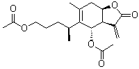 CAS # 1286694-67-4 (151513-70-1), 1,6-O,O-Diacetylbritannilactone, (3aR,4S,7aR)-4-(Acetyloxy)-5-[(1S)-4-(acetyloxy)-1-methylbutyl]-3a,4,7,7a-tetrahydro-6-methyl-3-methylene-2(3H)-benzofuranone, Britannilactone diacetate, Di-O-acetylbritannilactone