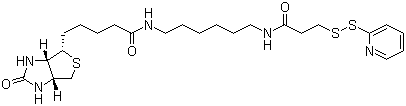 N-(6-[生物素胺]己基)-3'-(2'-吡啶二硫)丙酰胺分子结构 (CAS 129179-83-5)