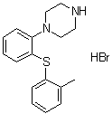 1-[2-[(2-甲基苯基)硫基]苯基]哌嗪氢溴酸盐分子结构 (CAS 1293343-91-5)