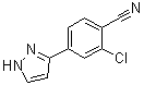 2-Chloro-4-(1H-pyrazol-3-yl)benzonitrile molecular structure (CAS 1297537-37-1)