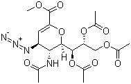 5-乙酰氨基-7,8,9-O-三乙酰基-2,6-脱水-4-叠氮-3,4,5-三脱氧-D-甘油-D-半乳-2-壬烯酸甲酯分子结构 (CAS 130525-58-5)