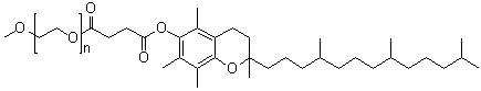 alpha-[4-[[3,4-二氢-2,5,7,8-四甲基-2-(4,8,12-三甲基十三烷基)-2H-1-苯并吡喃-6-基]氧基]-1,4-二氧代丁基]-omega-甲氧基-聚氧乙烯分子结构 (CAS 1309573-60-1)
