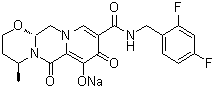 (4S,12aR)-N-[(2,4-二氟苯基)甲基]-3,4,6,8,12,12a-六氢-7-羟基-4-甲基-6,8-二氧代-2H-吡啶并[1',2':4,5]吡嗪并[2,1-b][1,3]恶嗪-9-甲酰胺钠盐分子结构 (CAS 1309575-43-6)