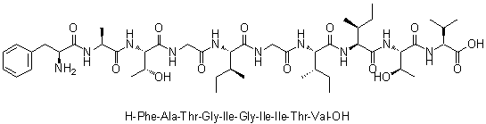L-Phenylalanyl-L-alanyl-L-threonylglycyl-L-isoleucylglycyl-L-isoleucyl-L-isoleucyl-L-threonyl-L-valine molecular structure (CAS 1313507-86-6)