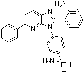 3-[3-[4-(1-氨基环丁基)苯基]-5-苯基-3H-咪唑并[4,5-b]吡啶-2-基]-2-吡啶胺分子结构 (CAS 1313881-70-7)