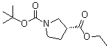 (R)-1-叔丁氧羰基-3-吡咯烷羧酸乙酯分子结构 (CAS 1314419-65-2)