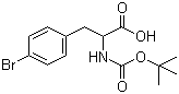 N-(叔丁氧羰基)-对溴-DL-苯丙氨酸分子结构 (CAS 132153-48-1)