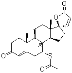 (7alpha,17alpha)-7-(乙酰硫基)-17-羟基-3-氧代-孕甾-4,20-二烯-21-羧酸 gamma-内酯分子结构 (CAS 132458-33-4)