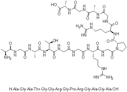 L-Alanylglycyl-L-alanyl-L-threonylglycylglycyl-L-arginylglycyl-L-prolyl-L-arginylglycyl-L-alanylglycyl-L-alanine molecular structure (CAS 1330060-68-8)