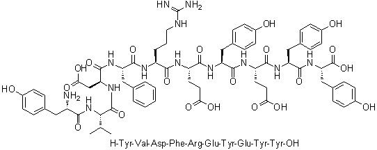 L-酪氨酰-L-缬氨酰-L-alpha-天冬氨酰-L-苯丙氨酰-L-精氨酰-L-alpha-谷氨酰-L-酪氨酰-L-alpha-谷氨酰-L-酪氨酰-L-酪氨酸分子结构 (CAS 1330060-97-3)