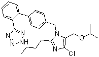 5-[4'-[[2-丁基-4-氯-5-[(1-甲基乙氧基)甲基]-1H-咪唑-1-基]甲基][1,1'-联苯]-2-基]-2H-四唑分子结构 (CAS 1332713-64-0)