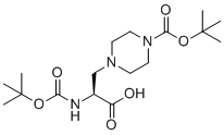 N-(叔-丁氧羰基)-3-[4-(叔-丁氧羰基)哌嗪-1-基]-L-丙氨酸分子结构 (CAS 1334509-91-9)