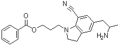 5-(2-Aminopropyl)-1-[3-(benzoyloxy)propyl]-2,3-dihydro-1H-indole-7-carbonitrile molecular structure (CAS 1338365-54-0)
