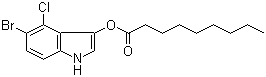 壬酸 5-溴-4-氯-1H-吲哚-3-酯分子结构 (CAS 133950-77-3)
