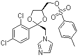 顺式-[2-(2,4-二氯苯基)-2-(1H-咪唑-1-基甲基)-1,3-二氧戊环-4-基]甲醇对甲苯磺酸酯分子结构 (CAS 134071-44-6)