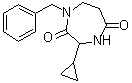 3-环丙基四氢-1-(苯基甲基)-1H-1,4-二氮杂卓-2,5-二酮分子结构 (CAS 1342415-05-7)