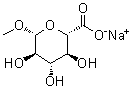Methyl beta-D-Glucopyranosiduronic acid monosodium salt molecular structure (CAS 134253-42-2)