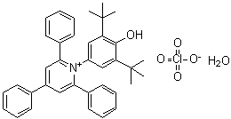 1-[3,5-二(叔丁基)-4-羟基苯基]-2,4,6-三苯基吡啶鎓高氯酸盐一水合物分子结构 (CAS 1346456-47-0)