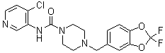 N-(4-氯-3-吡啶基)-4-[(2,2-二氟-1,3-苯并二恶茂-5-基)甲基]-1-哌嗪甲酰胺分子结构 (CAS 1346528-50-4)
