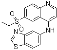 N-5-苯并噻唑基-6-[(1-甲基乙基)磺酰基]-4-喹啉胺分子结构 (CAS 1346546-69-7)