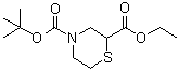 N-叔丁氧羰基-2-硫代吗啉羧酸乙酯分子结构 (CAS 1346597-50-9)
