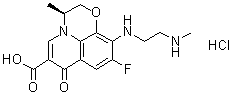 (3S)-9-氟-2,3-二氢-3-甲基-10-[[2-(甲基氨基)乙基]氨基]-7-氧代-H-吡啶并[1,2,3-de]-1,4-苯并恶嗪-6-羧酸盐酸盐分子结构 (CAS 1346603-62-0)