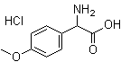 alpha-氨基-4-甲氧基苯乙酸盐酸盐分子结构 (CAS 134722-07-9)