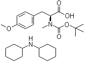 N-[叔丁氧羰基]-N-甲基-O-甲基-L-酪氨酸二环己基铵盐分子结构 (CAS 135103-27-4)