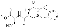 N-[N-[叔丁氧羰基]-S-(苯甲基)-L-半胱氨酰]-L-丝氨酸甲酯分子结构 (CAS 13512-53-3)
