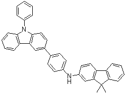 9,9-二甲基-N-[4-(9-苯基-9H-咔唑-3-基)苯基]-9H-芴-2-胺分子结构 (CAS 1354653-33-0)