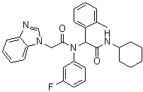 N-[2-(环己基氨基)-1-(2-甲基苯基)-2-氧代乙基]-N-(3-氟苯基)-1H-苯并咪唑-1-乙酰胺分子结构 (CAS 1355326-21-4)